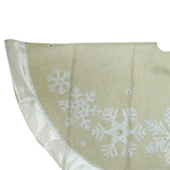 48" Gold And Silver Bordered Snowflake Christmas Tree Skirt 8 48" Gold And Silver Bordered Snowflake Christmas Tree Skirt -Noel Twinkle Shop dyno202484774 2 31806.1667659858