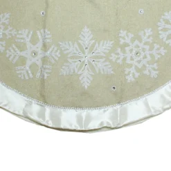 48" Gold And Silver Bordered Snowflake Christmas Tree Skirt 9 48" Gold And Silver Bordered Snowflake Christmas Tree Skirt -Noel Twinkle Shop dyno202484774 2b 60837.1667659859