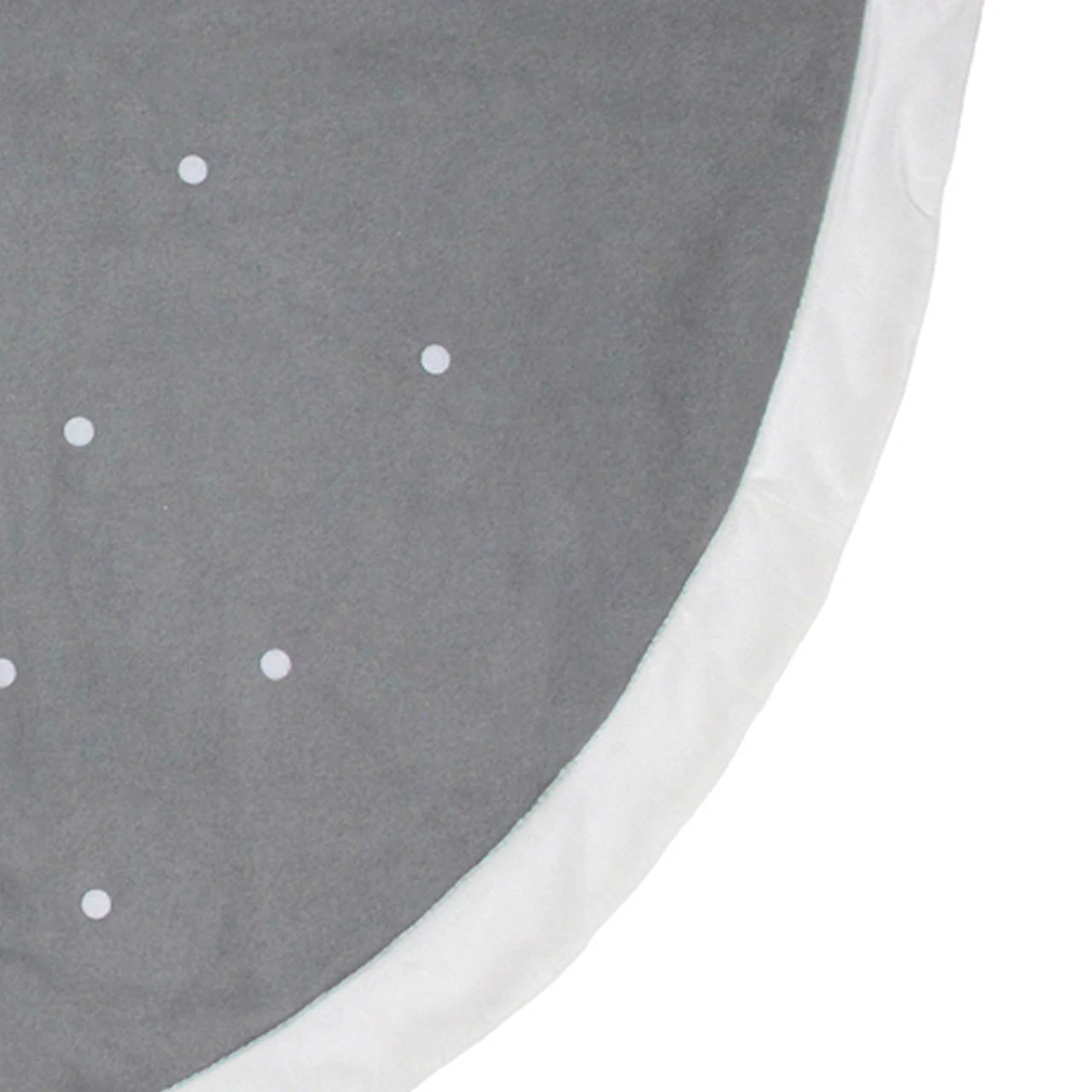 48" Gray And White Traditional Happy Santa Christmas Tree Skirt 5 48" Gray And White Traditional Happy Santa Christmas Tree Skirt - Image 3