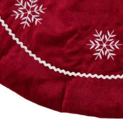 24" Crimson Red And White Snowflakes Christmas Tree Skirt -Noel Twinkle Shop dyno 2243210 1 1 90905.1678131725