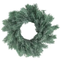 Traditional Frosted Green Pine Decorative Christmas Wreath - 12-Inch, Unlit