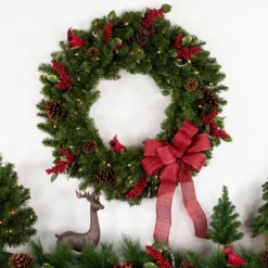 Pre-Lit Canadian Pine Artificial Christmas Wreath - 30-Inch, Clear Lights -Noel Twinkle Shop eux7iiauefqrhcpyoiu9aznwb8lqos0k 99777.1667570080