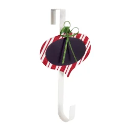 18" Red And White Striped Chalkboard Christmas Ornament Wreath Door Hanger