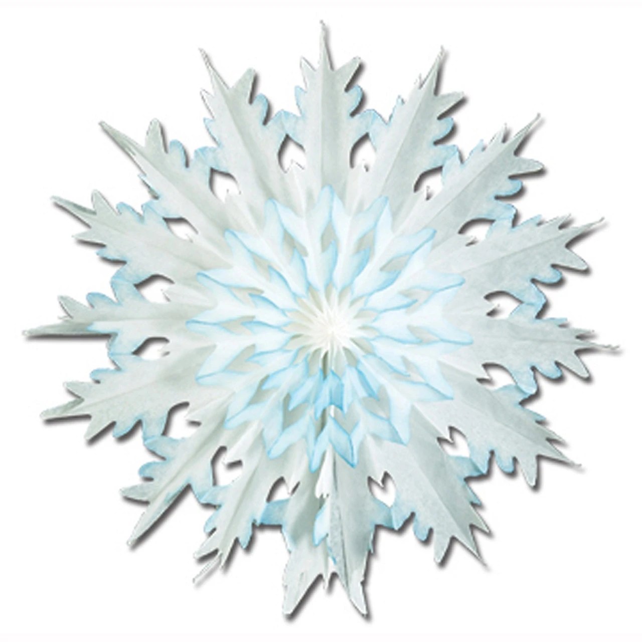Club Pack Of 12 Christmas Winter White And Blue Dip-Dyed Snowflake 17 3 Club Pack Of 12 Christmas Winter White And Blue Dip-Dyed Snowflake 17
