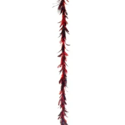 6' X 3" Vibrant Red Regal Peacock Feather Artificial Christmas Garland - Unlit