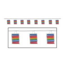 Pack Of 6 Multi-Color Fiesta Lantern Garlands 12'