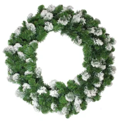 Snowy Flocked Colorado Pine Artificial Christmas Wreath, 30-Inch, Unlit