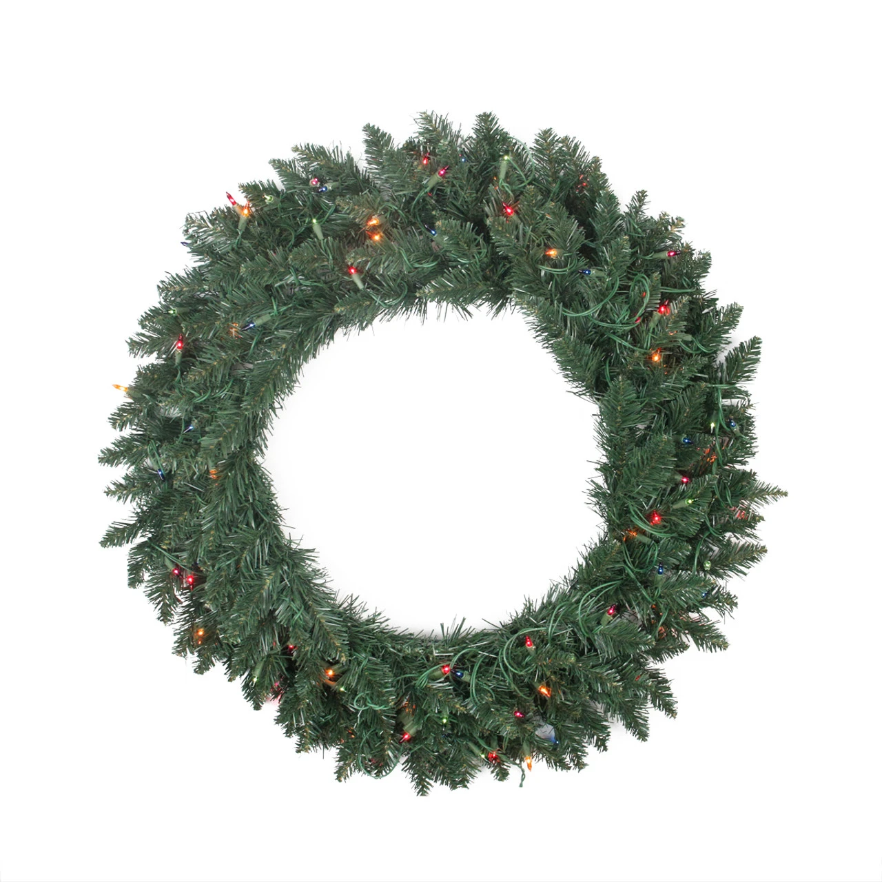 Pre-Lit Traditional Pine Artificial Christmas Wreath - 30-Inch, Multi Lights 3 Pre-Lit Traditional Pine Artificial Christmas Wreath - 30-Inch, Multi Lights
