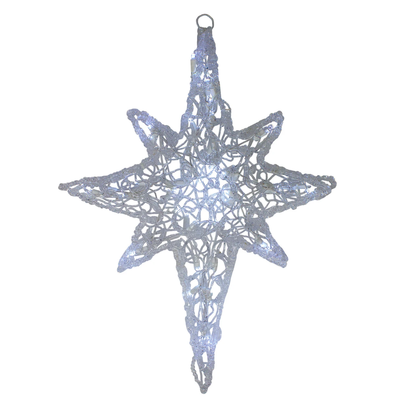 24" White LED Lighted Twinkle Hanging Star Of Bethlehem Christmas Decoration 4 24" White LED Lighted Twinkle Hanging Star Of Bethlehem Christmas Decoration - Image 2