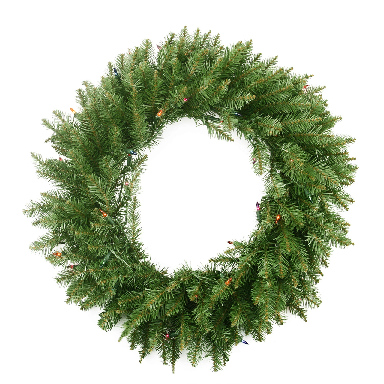 Pre-Lit Northern Pine Artificial Christmas Wreath - 24-Inch, Multi Color Lights 3 Pre-Lit Northern Pine Artificial Christmas Wreath - 24-Inch, Multi Color Lights