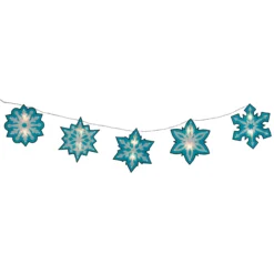 10ct Blue And White Snowflake Christmas Light Set – 4.5-Feet, White Wire