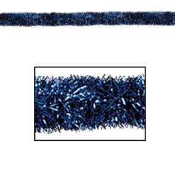 100' Festive Shiny Blue Gleam 'N Tinsel Holiday Garland - Unlit
