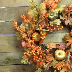 Autumn Leaves, Pumpkins And Berries Artificial Thanksgiving Wreath, 22-Inch, Unlit -Noel Twinkle Shop kdaj6n5zoyuenolzjdvfdztjpeuzelfk 72011.1677276921