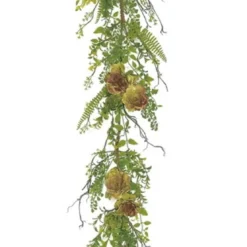 5' X 8" Succulent Mixed Plant Fern Artificial Garland - Unlit