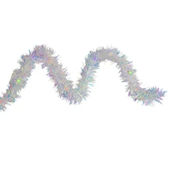 9.25' LED Lighted Iridescent Tinsel Christmas Garland, Multi-Color Lights
