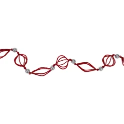 6' Red Glittered Finial And Onion With Silver Ball Christmas Garland -Noel Twinkle Shop ksa h7502 1updateed 90081.1667536108