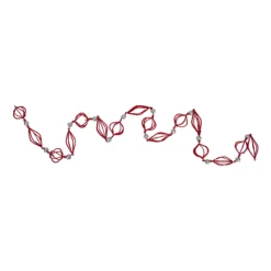 6' Red Glittered Finial And Onion With Silver Ball Christmas Garland -Noel Twinkle Shop ksa h7502updated 52960.1667536108