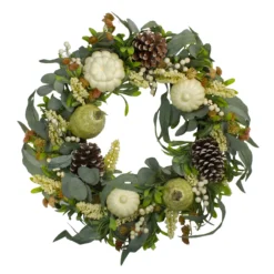 Gourds And Foliage Artificial Thanksgiving Wreath - 24-Inch, Unlit
