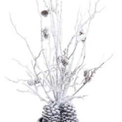 2' White And Gray Potted Snow Covered Artificial Christmas Tree - Unlit