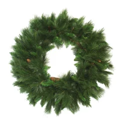 White Valley Mixed Pine Artificial Christmas Wreath, 48-Inch, Unlit