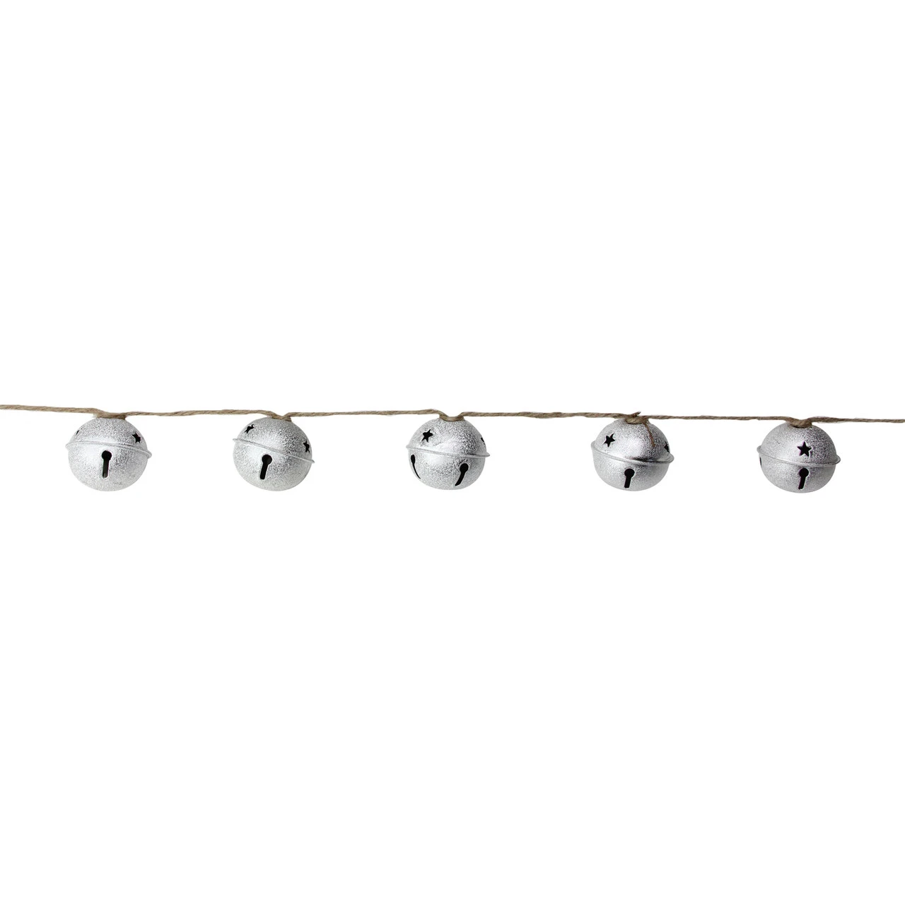 5' X 2" Silver And Black Jingle Bell Star Cutouts Artificial Christmas Garland - Unlit 4 5' X 2" Silver And Black Jingle Bell Star Cutouts Artificial Christmas Garland - Unlit - Image 2