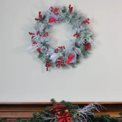 Berries And Red Cardinals In Nests Flocked Artificial Christmas Wreath, 24-Inch, Unlit -Noel Twinkle Shop n1rwpxruacpkop1crlcb1t7obdkscdlb 03117.1667530683