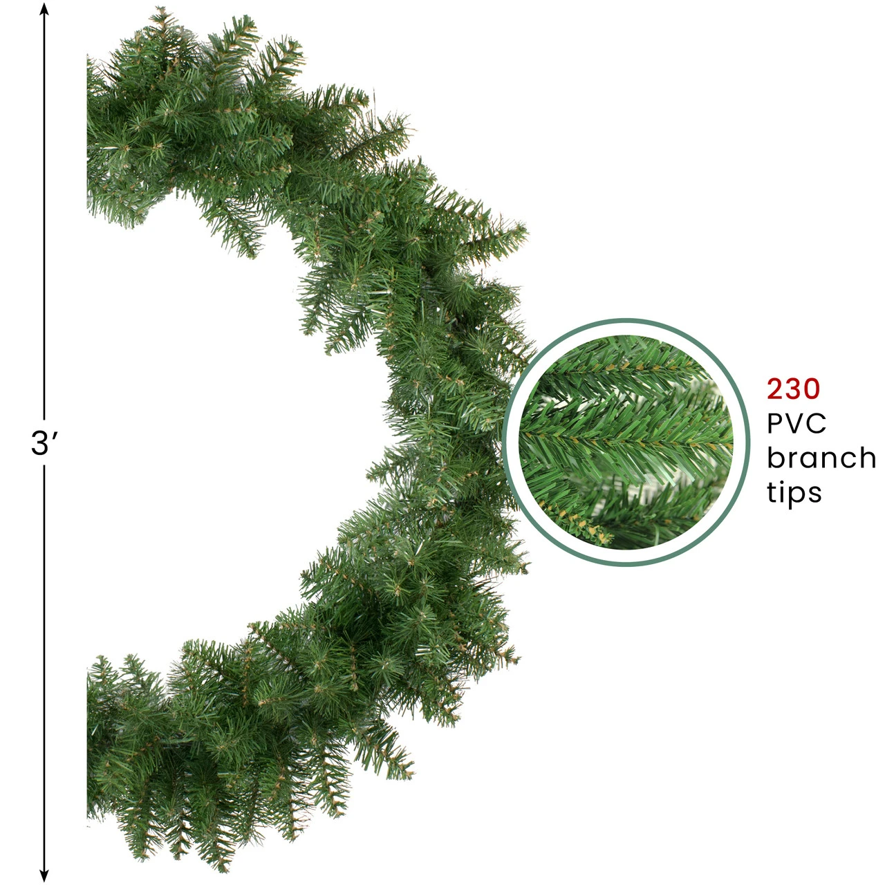 Buffalo Fir Artificial Christmas Wreath, 36-Inch, Unlit 5 Buffalo Fir Artificial Christmas Wreath, 36-Inch, Unlit - Image 3