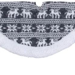 20" Gray Reindeer Lodge Mini Christmas Tree Skirt With Sherpa Trim 7 20" Gray Reindeer Lodge Mini Christmas Tree Skirt With Sherpa Trim -Noel Twinkle Shop northlight20l27927 26710.1667572673
