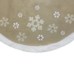 48-Inch Beige And White Snowflake Embroidered Christmas Tree Skirt -Noel Twinkle Shop northlight20l88017 61270.1669835874
