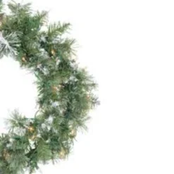 Pre-Lit Snow Mountain Pine Artificial Christmas Wreath - 30-Inch, Clear Lights -Noel Twinkle Shop northlight20m88647 03 85321.1667641282