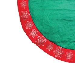 48" Green Christmas Tree Skirt With Red Gemstone Glitter Snowflake Trim 6 48" Green Christmas Tree Skirt With Red Gemstone Glitter Snowflake Trim -Noel Twinkle Shop northlight20n02719 72644.1667488233