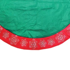 48" Green Christmas Tree Skirt With Red Gemstone Glitter Snowflake Trim 7 48" Green Christmas Tree Skirt With Red Gemstone Glitter Snowflake Trim -Noel Twinkle Shop northlight20n02719b 46177.1667488233