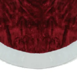 48" White And Burgundy Plush Christmas Tree Skirt -Noel Twinkle Shop northlight20n90764 94306.1667573342