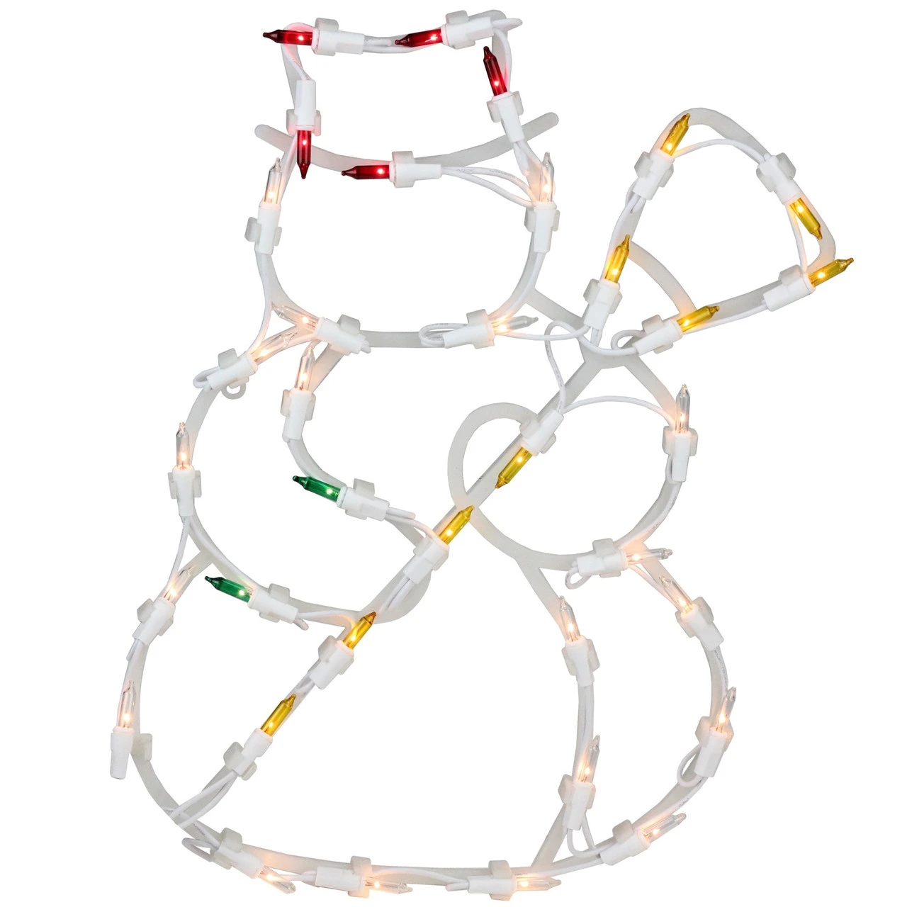 15" Red And Yellow Lighted Snowman Christmas Window Silhouette Decoration 4 15" Red And Yellow Lighted Snowman Christmas Window Silhouette Decoration - Image 2