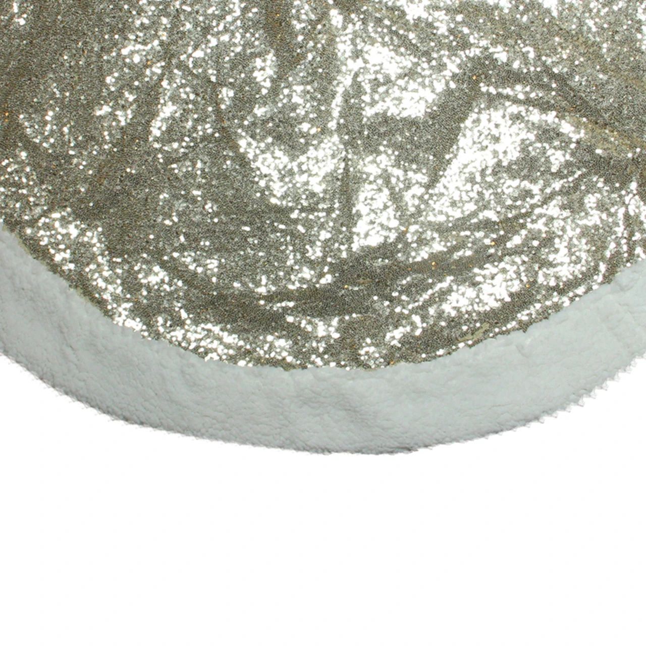 47" Gold And White Round Sherpa Border Christmas Tree Skirt 5 47" Gold And White Round Sherpa Border Christmas Tree Skirt - Image 3