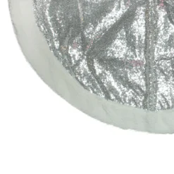 47" Silver Sequins Sherpa Border Christmas Tree Skirt 7 47" Silver Sequins Sherpa Border Christmas Tree Skirt -Noel Twinkle Shop northlight20nl01809b 53027.1667575868