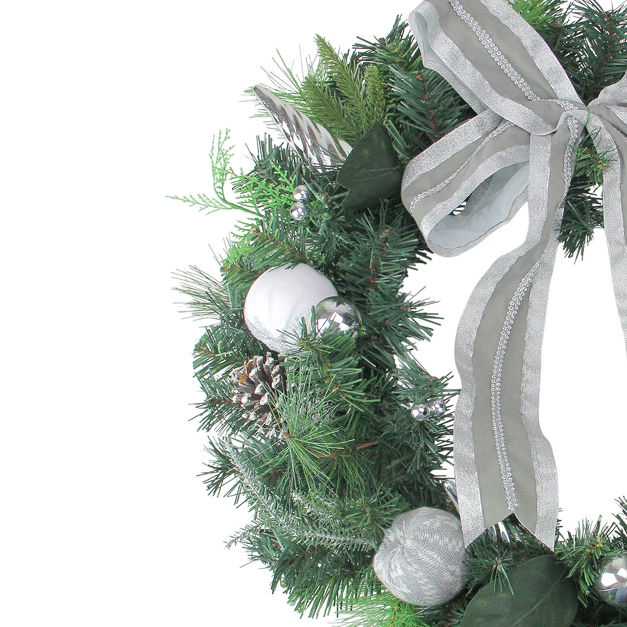 Bow And Pine Cone Artificial Christmas Wreath - 24-Inch, Unlit 4 Bow And Pine Cone Artificial Christmas Wreath - 24-Inch, Unlit - Image 2