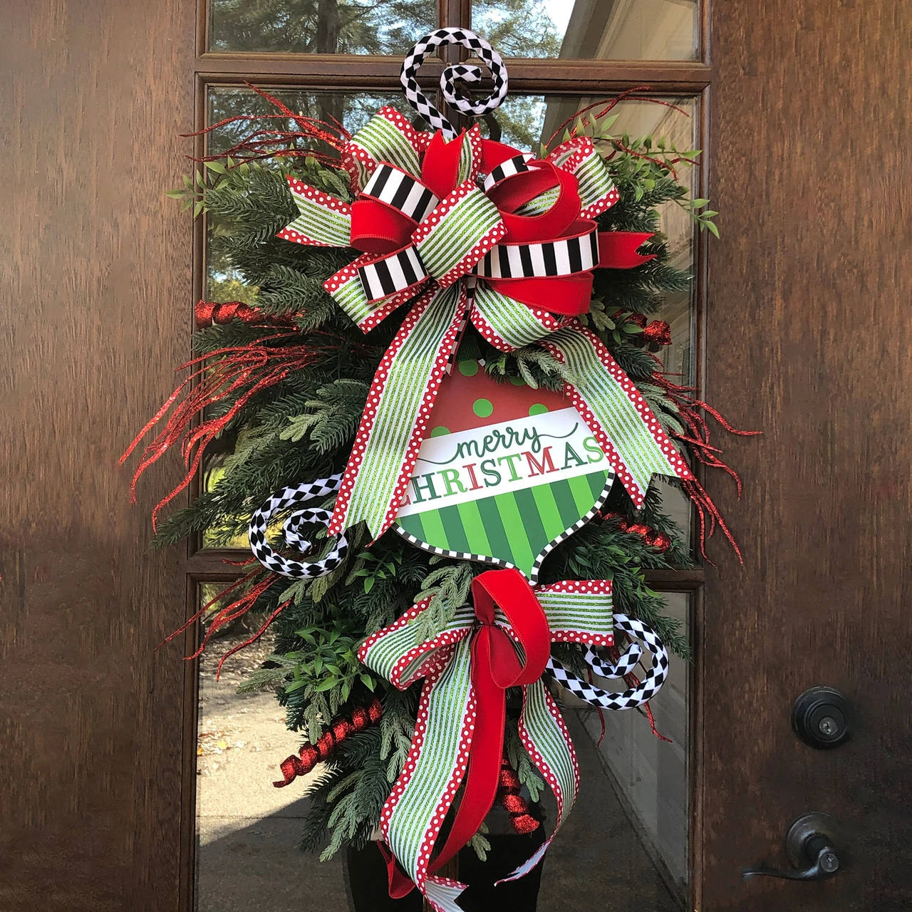 30" Mixed Eden Pine Artificial Christmas Teardrop Swag - Unlit 8 30" Mixed Eden Pine Artificial Christmas Teardrop Swag - Unlit - Image 6