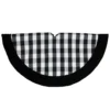48" Black And White Plaid Round Christmas Tree Skirt