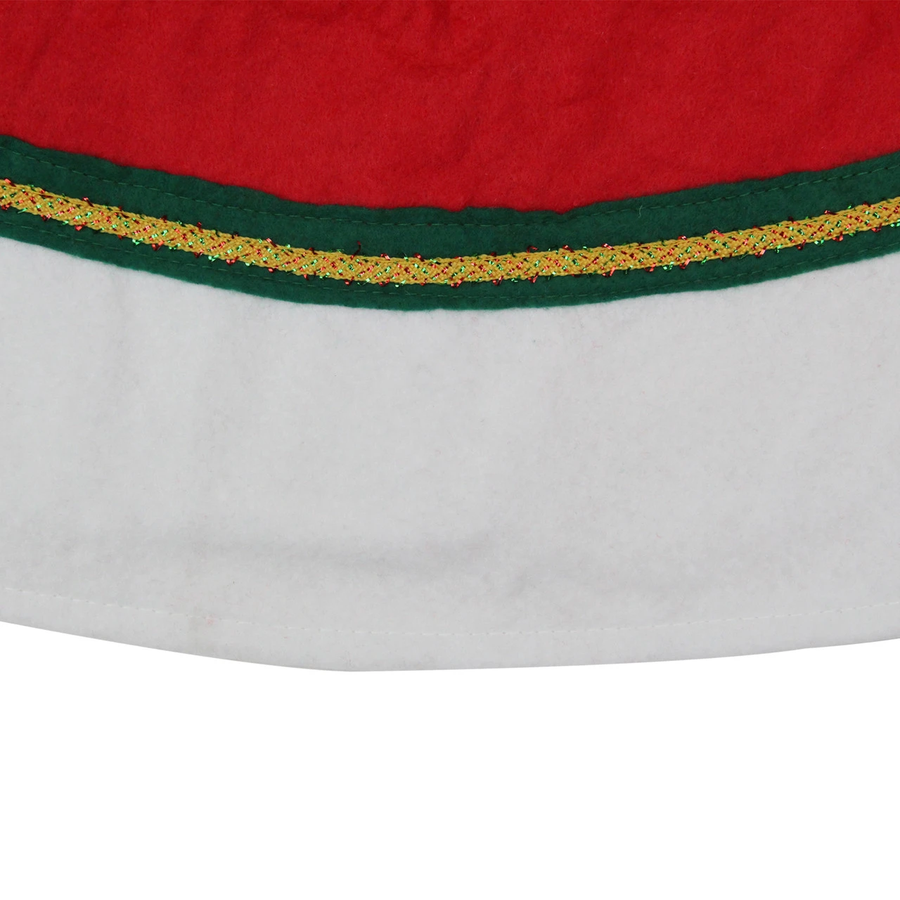48" Red And White Contemporary Christmas Tree Skirt 5 48" Red And White Contemporary Christmas Tree Skirt - Image 3