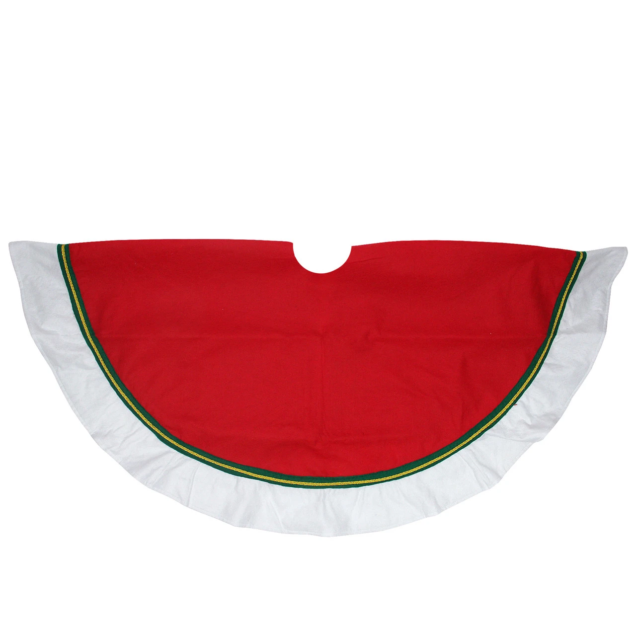 48" Red And White Contemporary Christmas Tree Skirt 4 48" Red And White Contemporary Christmas Tree Skirt - Image 2