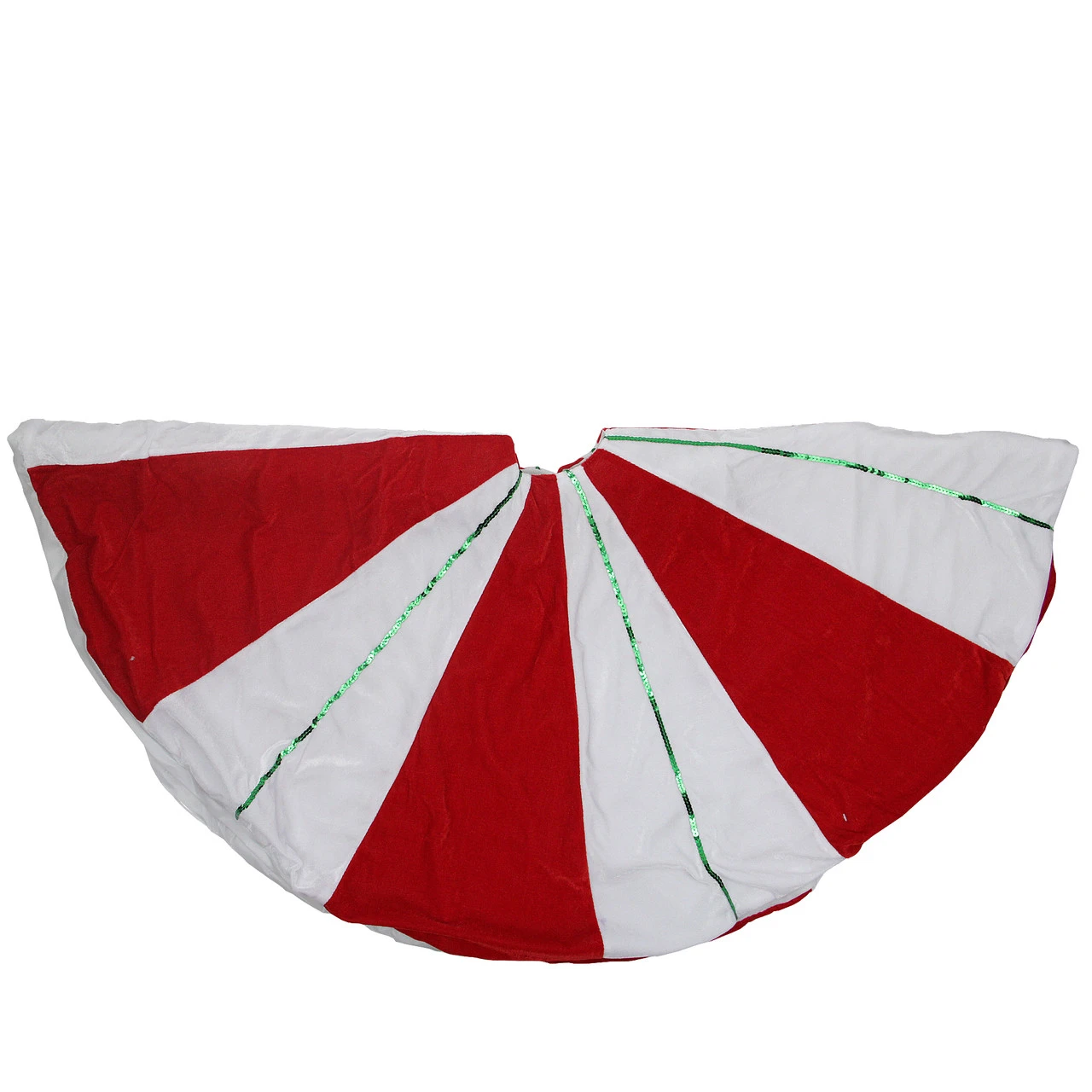 48" Red And White Peppermint Twist Stripes Christmas Tree Skirt 4 48" Red And White Peppermint Twist Stripes Christmas Tree Skirt - Image 2