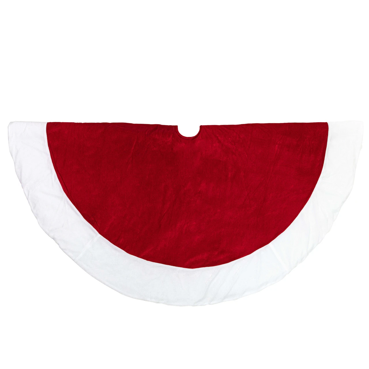 60" Traditional Red Christmas Tree Skirt With White Trim 4 60" Traditional Red Christmas Tree Skirt With White Trim - Image 2