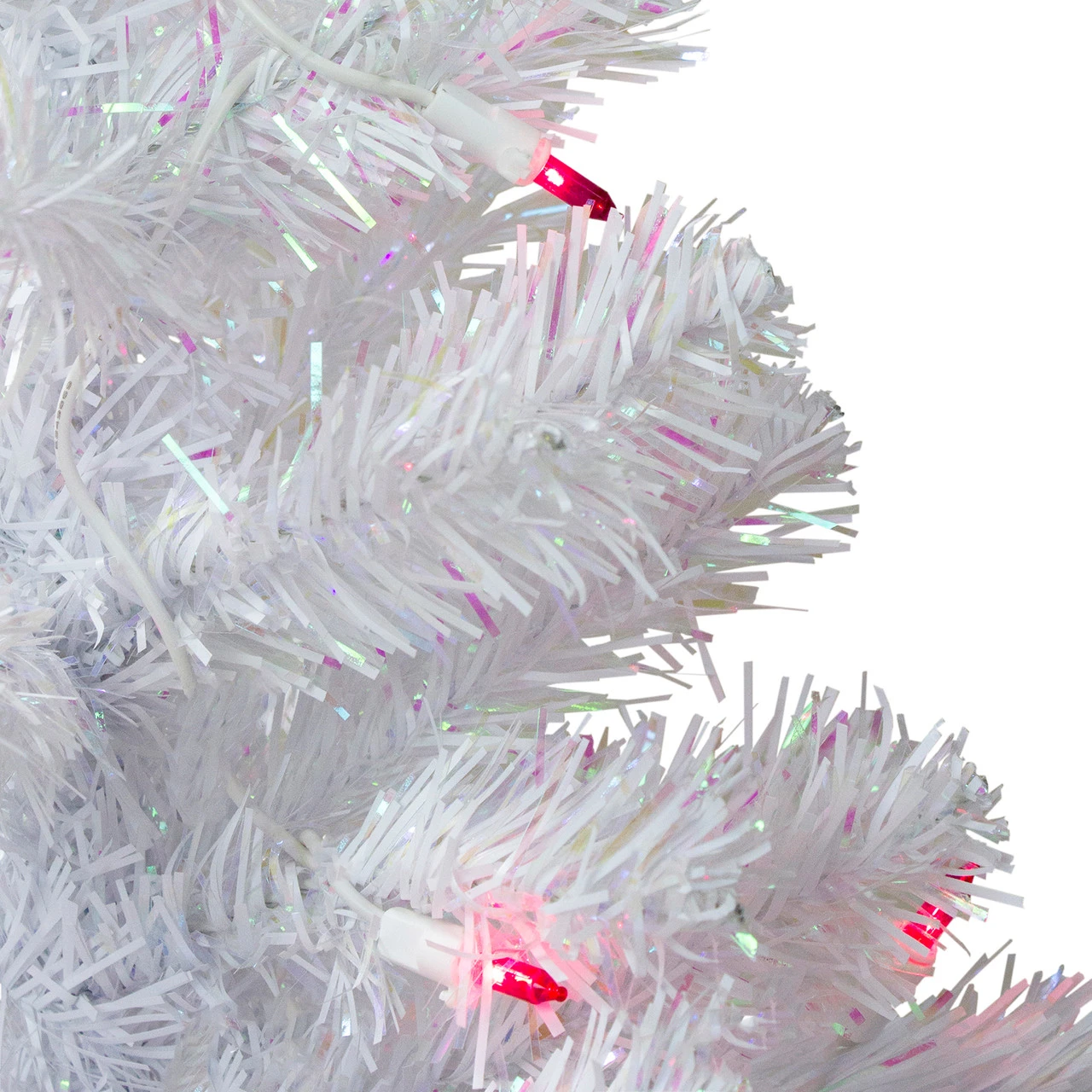 2' Pre-Lit White Pine Slim Artificial Christmas Tree - Pink Lights 4 2' Pre-Lit White Pine Slim Artificial Christmas Tree - Pink Lights - Image 2