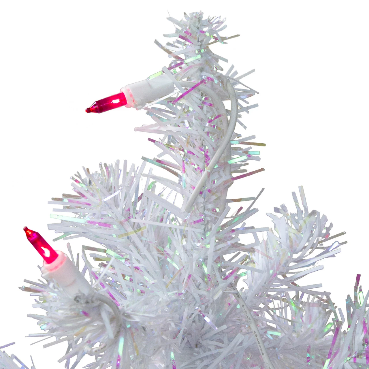 2' Pre-Lit White Pine Slim Artificial Christmas Tree - Pink Lights 5 2' Pre-Lit White Pine Slim Artificial Christmas Tree - Pink Lights - Image 3