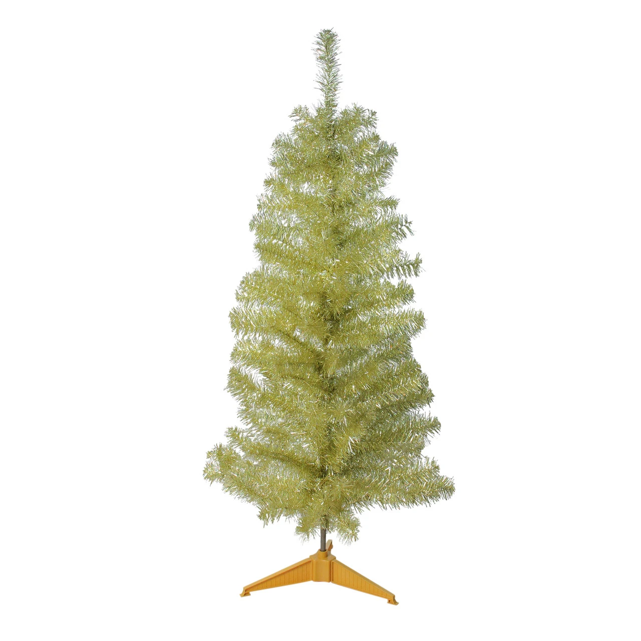 4' Slim Gold Iridescent Tinsel Artificial Christmas Tree - Unlit 3 4' Slim Gold Iridescent Tinsel Artificial Christmas Tree - Unlit