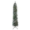 6' Pre-Lit Pencil Flocked Green Pine Artificial Christmas Tree - Clear Lights -Noel Twinkle Shop northlight b83518 52993.1667663028