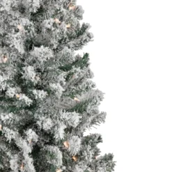 4' Pre-Lit Flocked Pine Artificial Christmas Tree, Clear Lights -Noel Twinkle Shop northlight b8353220flocked 2new 56300.1668031085