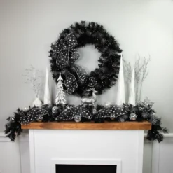 Black Bristle Artificial Christmas Wreath- 36 Inches, Warm White LED Lights -Noel Twinkle Shop northlight b835362c20b83534 styled 74395.1684767925
