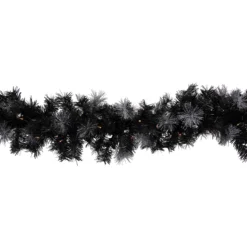 6' Pre-Lit Black Artificial Christmas Garland With Timer - Warm White LED Lights -Noel Twinkle Shop northlight b83536 2 99659.1684767926